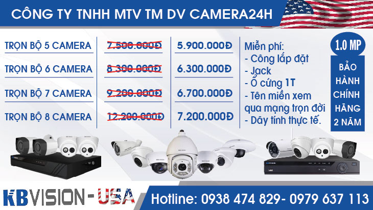 Trọn bộ 5,6,7,8 camera Hikvision